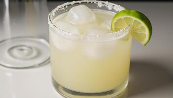 Lemonlime cocktail garnished with a twist of lime photo