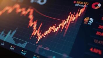 Business Digital Graph Stock Trade Market Growth Investment Overview photo