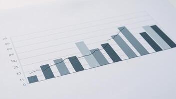Vibrant data analysis graph Multiple line bar charts layered photo