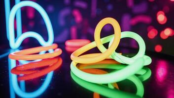 Vibrant abstract neon background ideal for parties or nightlife events photo