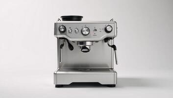 Espresso machine featured in an isolate kitchen setting appliance photo
