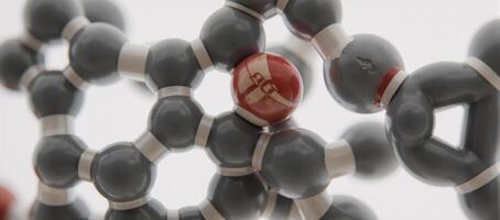 Molecular structure of propylene glycol E1520 visualized as a detailed 3D image viewed through a microscope photo