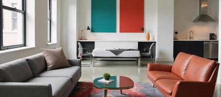 Contemporary city apartments shared by multiple residents photo