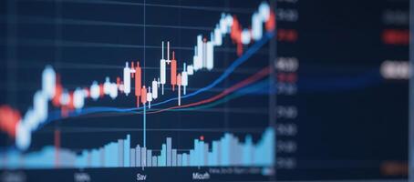 Stock chart graphic for visualizing financial trends photo