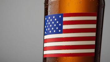 An American Flagthemed beer bottle evokes a sense of national pride photo