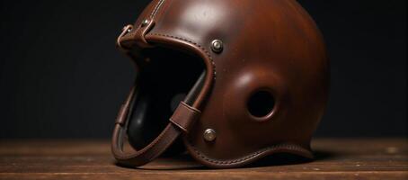 Vintage American Football Helmet Retro design classic aesthetics photo