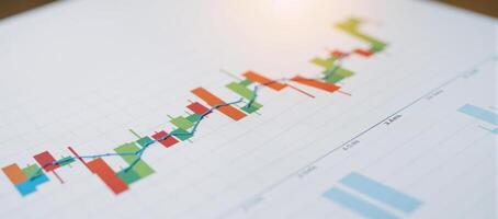 Dynamic colorcoded bar graphs displaying changing financial data stock marketsbanking photo
