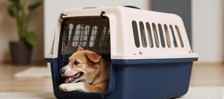 Pet carrier visible in the scene photo