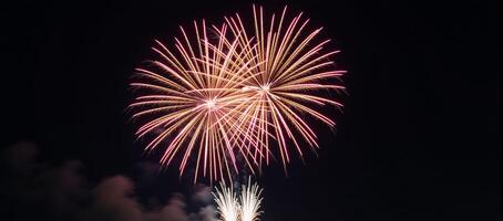 Festive fireworks against an isolated backdrop with a focus on explosions and pyrotechnics photo