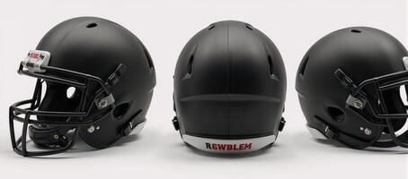 Black American Football Helmet MockUp with multiple viewing angles photo