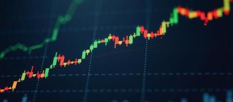 Investment Finance Chart showing stock market and business growth within the exchange photo