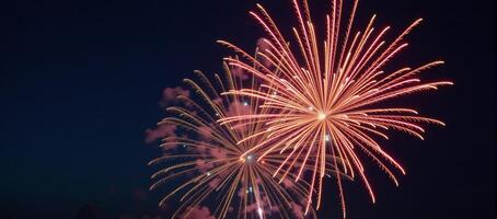 Stunning firework celebration scene with vibrant colors and joyful bursts photo