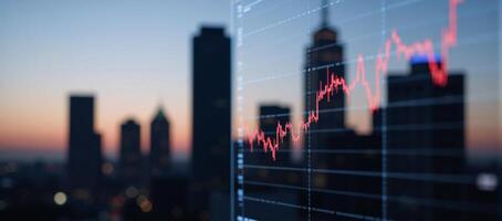 Line Graph with Building Silhouette Overlays photo
