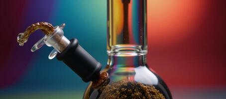 A vibrant abstract backdrop filled with elements of cannabis photo
