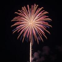 Festive fireworks against an isolated backdrop with a focus on explosions and pyrotechnics photo