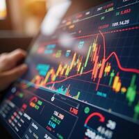 Business Digital Graph Stock Trade Market Growth Investment Overview photo