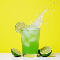A fizzy frosty lime margarita serves up an explosive burst of summer refreshment on a scorching day photo