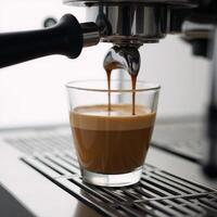 Coffee machine producing aromatic espresso Espresso Brew photo