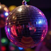 A lively scene featuring vibrant party decorations such as confetti streamers and colorful balloons emphasizing fun and excitement photo