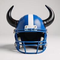 Majestichorned football helmet crisp white backdrop ready for gridiron glory photo