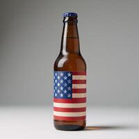 An American Flagthemed beer bottle evokes a sense of national pride photo
