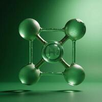 Green Hydrogen H2 molecule symbolizing ecofriendly and renewable power for tomorrow photo