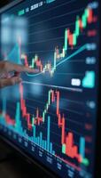 Sophisticated digital display highlights rising trends in financial markets with detailed charts graphs ideal for incorporating financial analysis photo
