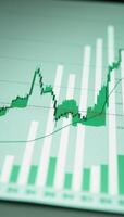 Trading chart showcases green finance upswing with increased stock investment growth abstract blur backdrop photo