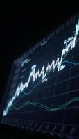 Futuristic 3D financial graph on a dark background photo