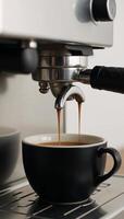 Electric espresso maker for home use to quickly make fresh cups of coffee photo