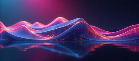 A holographic digital artwork showcasing solid glitches and smooth gradient transitions suitable for contemporary display screens photo
