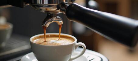 Coffee machine producing aromatic espresso Espresso Brew photo