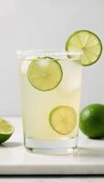 Classic Margarita with Lime Wedge Isolated photo