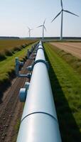 green hydrogen gas production through wind turbine integration within a sustainable ecofriendly environment for natural gas generation photo