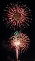 Festive fireworks against an isolated backdrop with a focus on explosions and pyrotechnics photo