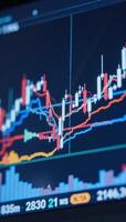 Stock chart graphic for visualizing financial trends photo