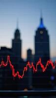 Line Graph with Building Silhouette Overlays photo