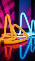 Vibrant abstract neon background ideal for parties or nightlife events photo
