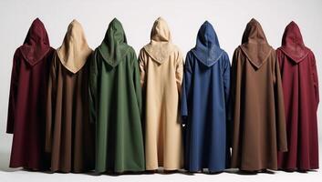 A line of robed figures with hoods gathers together photo