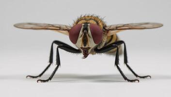 Realistic 3D render showcases intricate details on a house fly photo