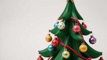 Colorful Christmas tree with festive ornaments and twinkling star emanating holiday cheer photo