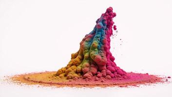 White paint color powder festival explosion burst on an isolated white background photo