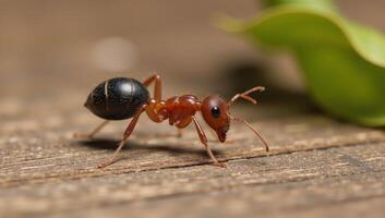 Digital art illustration featuring an adorable ant with intricate details showcasing its tiny features photo