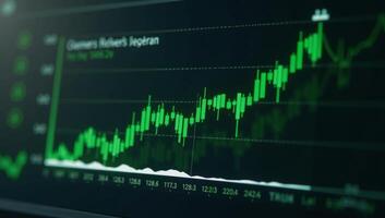 A green business line graph against an arrowthemed backdrop File Type Graph photo
