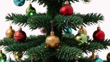 A digital clipart featuring an intricate and detailed depiction of a festive decorated Christmas tree photo
