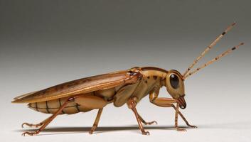 Image showcases an insect with extended antennae and slender physique photo