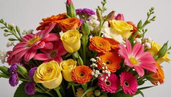Enchanted garden with colorful blooms photo