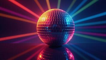 Disco Ball Illustration with Shimmering Reflections photo