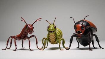 A disgustingly adorable cartoon illustration featuring ugly cootie bugs photo