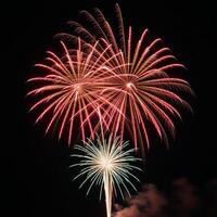 Stylized firework elements added to artwork for vibrant effect Vibrant Colorful photo